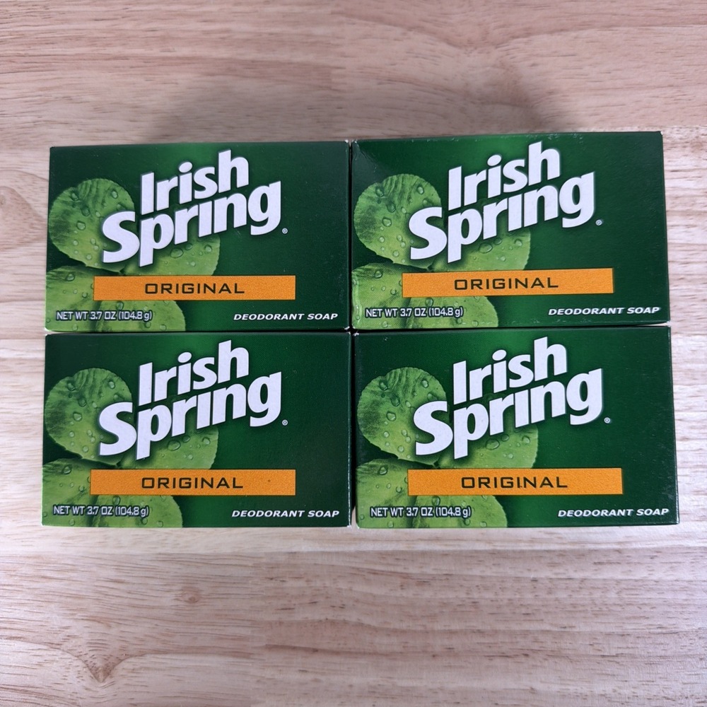 Irish Spring Vintage Bar Soap Lot of 4 Original Scent Package 3.7 Oz NOS No Flax